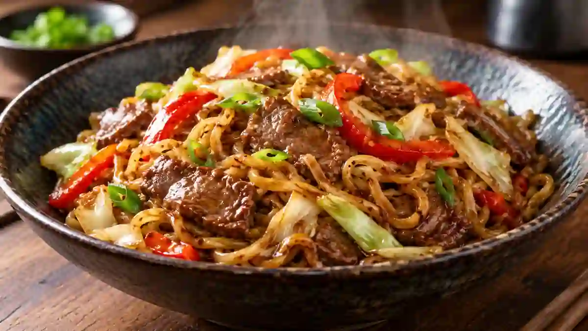 Лапша с говядиной и овощами — домашний рецепт, Китай